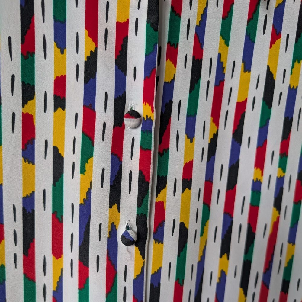 ๐ผVintage Like-new Rainbow Stripe Yves St. Clair Button-up Shirt - Size 16 ๐ - Picture 8 of 12